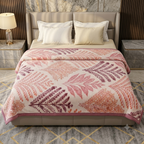 Velvet Rose Printed Single Bed Double Layer Blanket - Rose