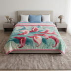 Dreamy Wrap Printed Double Bed Single Layer Blanket - Teal