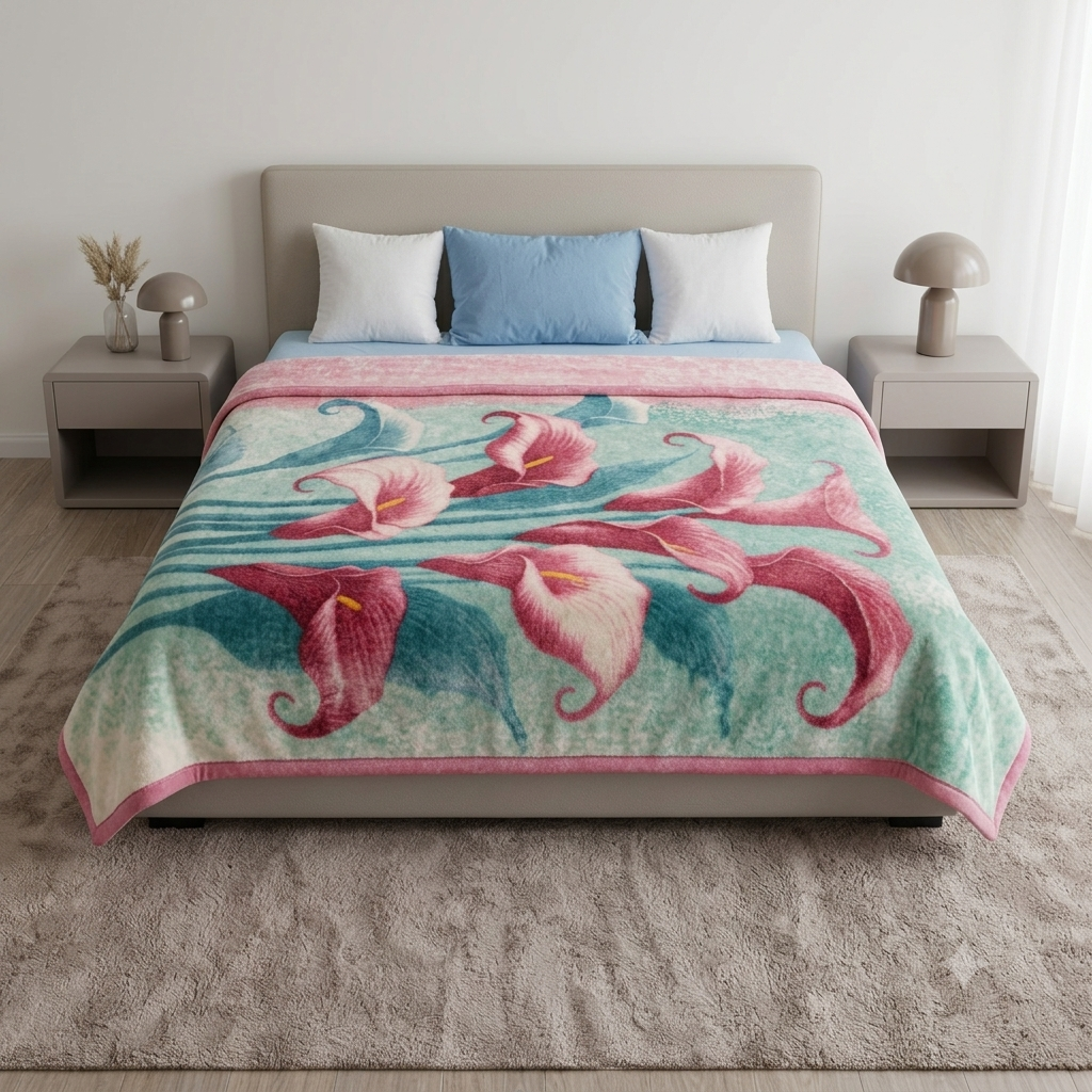 Dreamy Wrap Printed Double Bed Single Layer Blanket - Teal