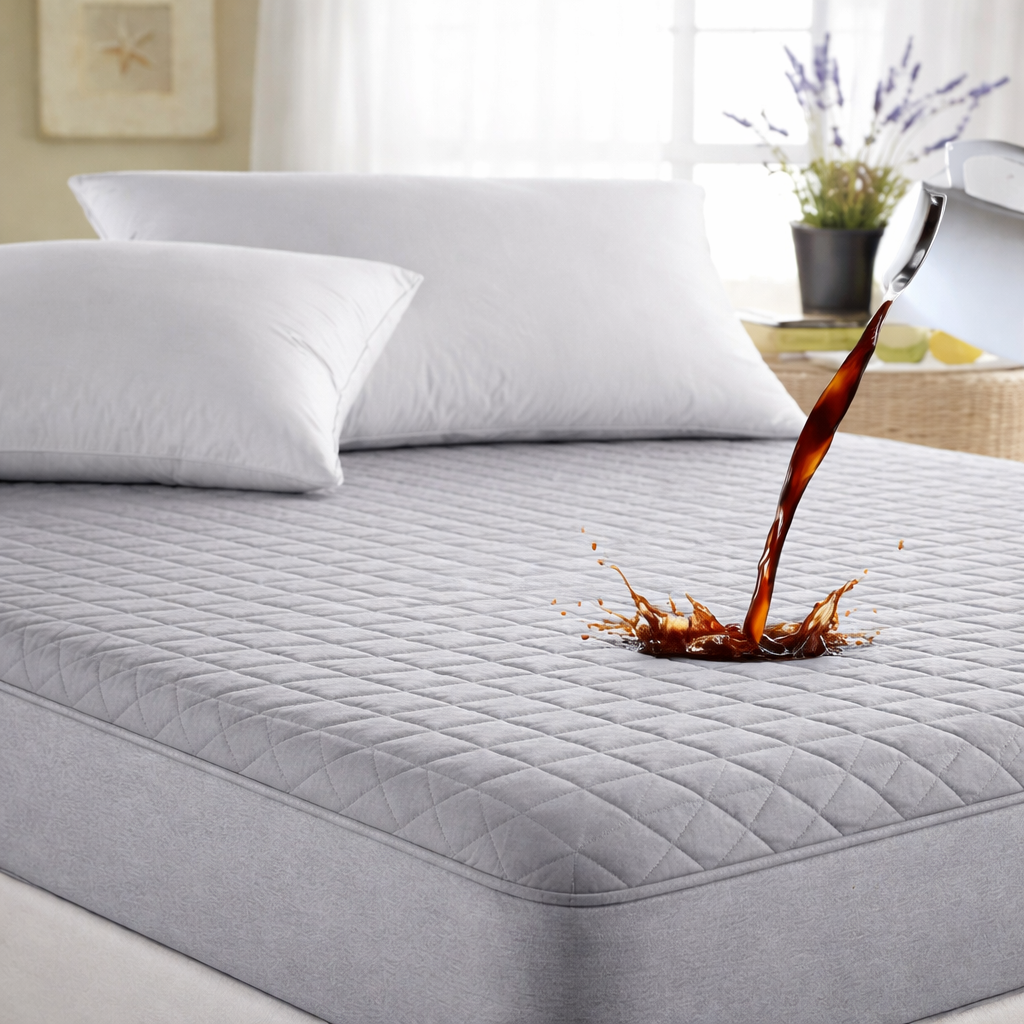 Water Proof 3 Layer Mattress Cover- Grey