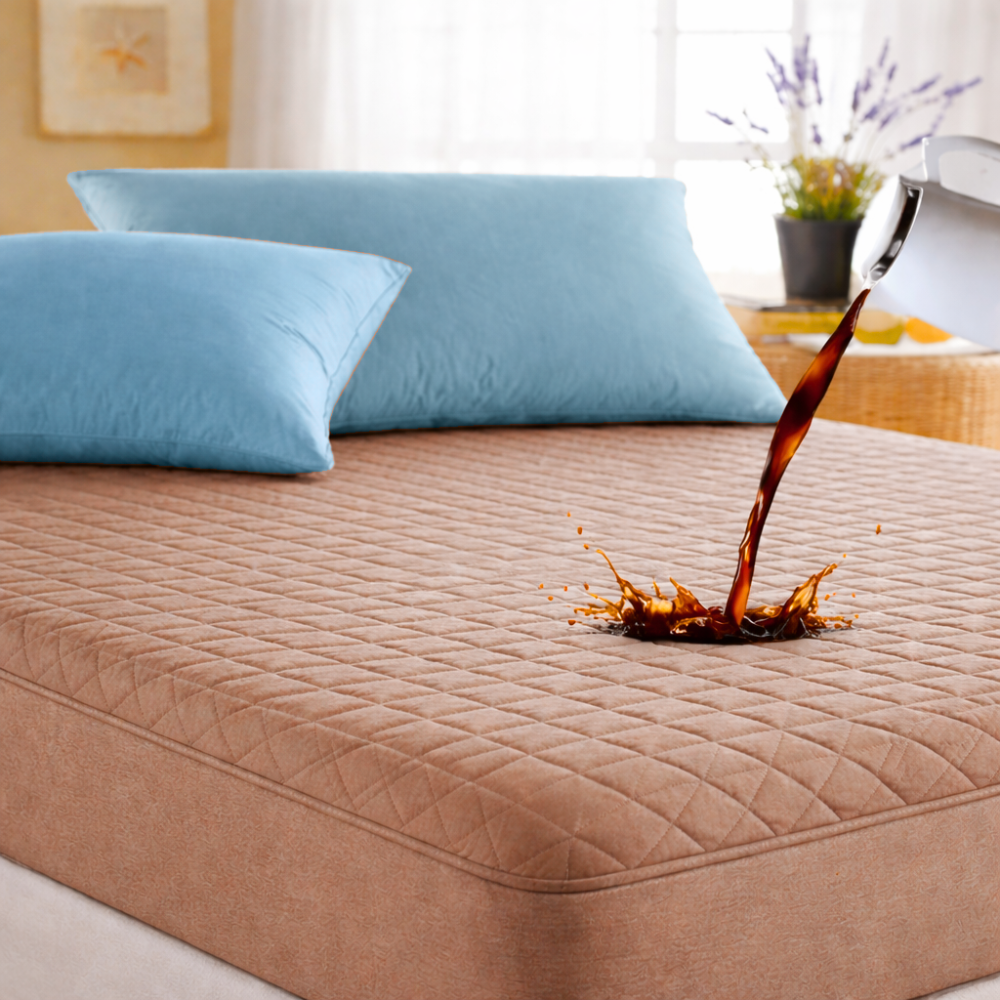 Water Proof 3 Layer Mattress Cover - Beige