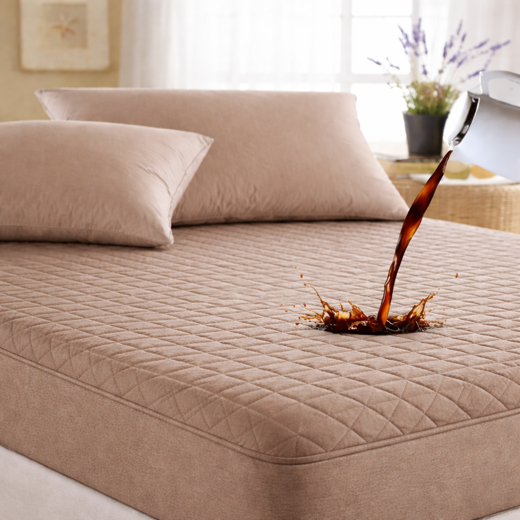 Water Proof 3 Layer Mattress Cover - Beige