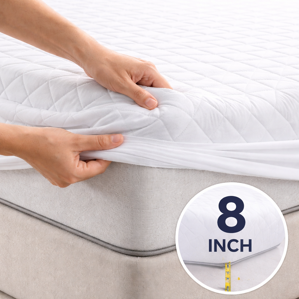 Water Proof 3 Layer Mattress Cover - White