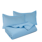 Premium Flat Bedsheet Set with Pillow Covers – Blue