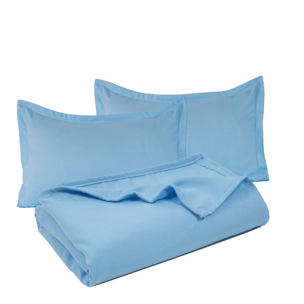 Premium Flat Bedsheet Set with Pillow Covers – Blue
