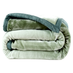 Ombre Heavy Winter Season Double Bed Reversible Blanket  - Green