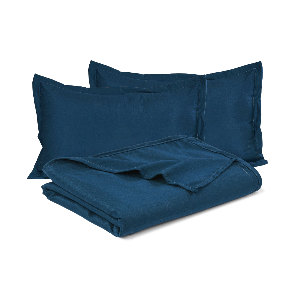 Premium Flat Bedsheet Set with Pillow Covers – Navy