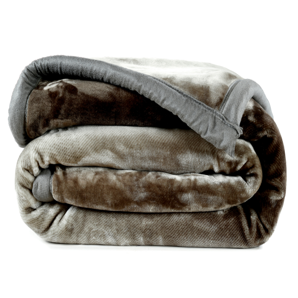 Ombre Heavy Winter Season Double Bed Reversible Blanket  - Ebony
