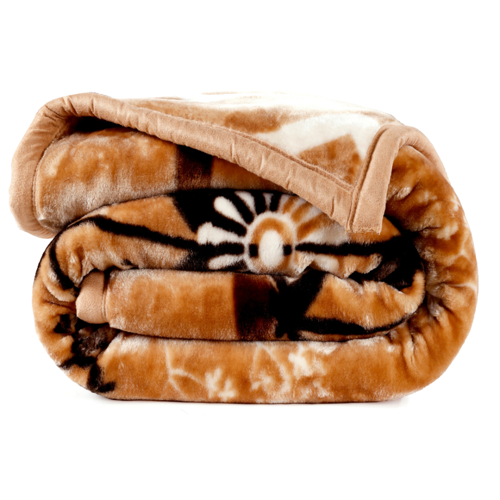 Tulip Heavy Winter Season Double Bed Reversible Blanket  - Ambrose Beige