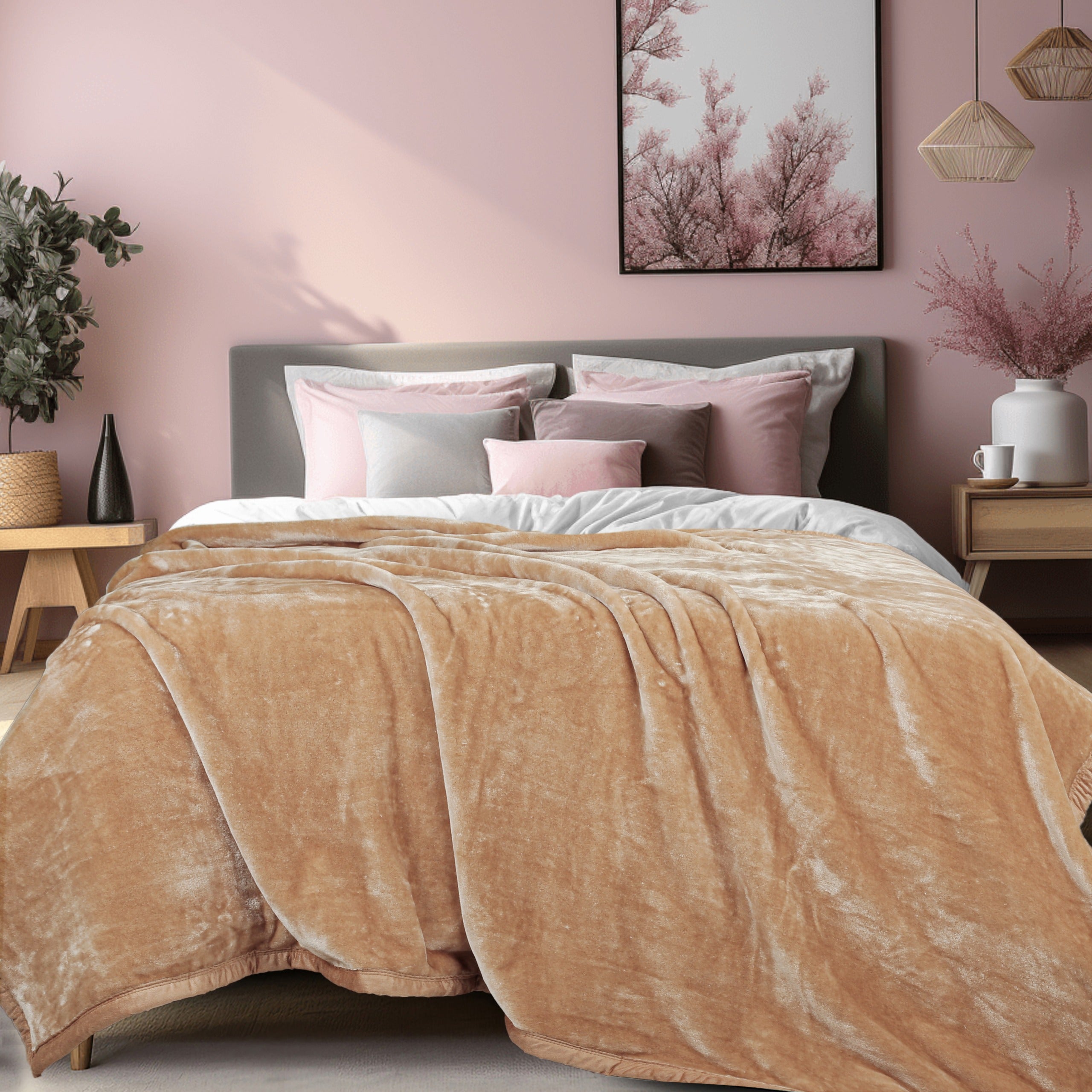 Beige Shade -  Premium Double Bed All Season Blanket