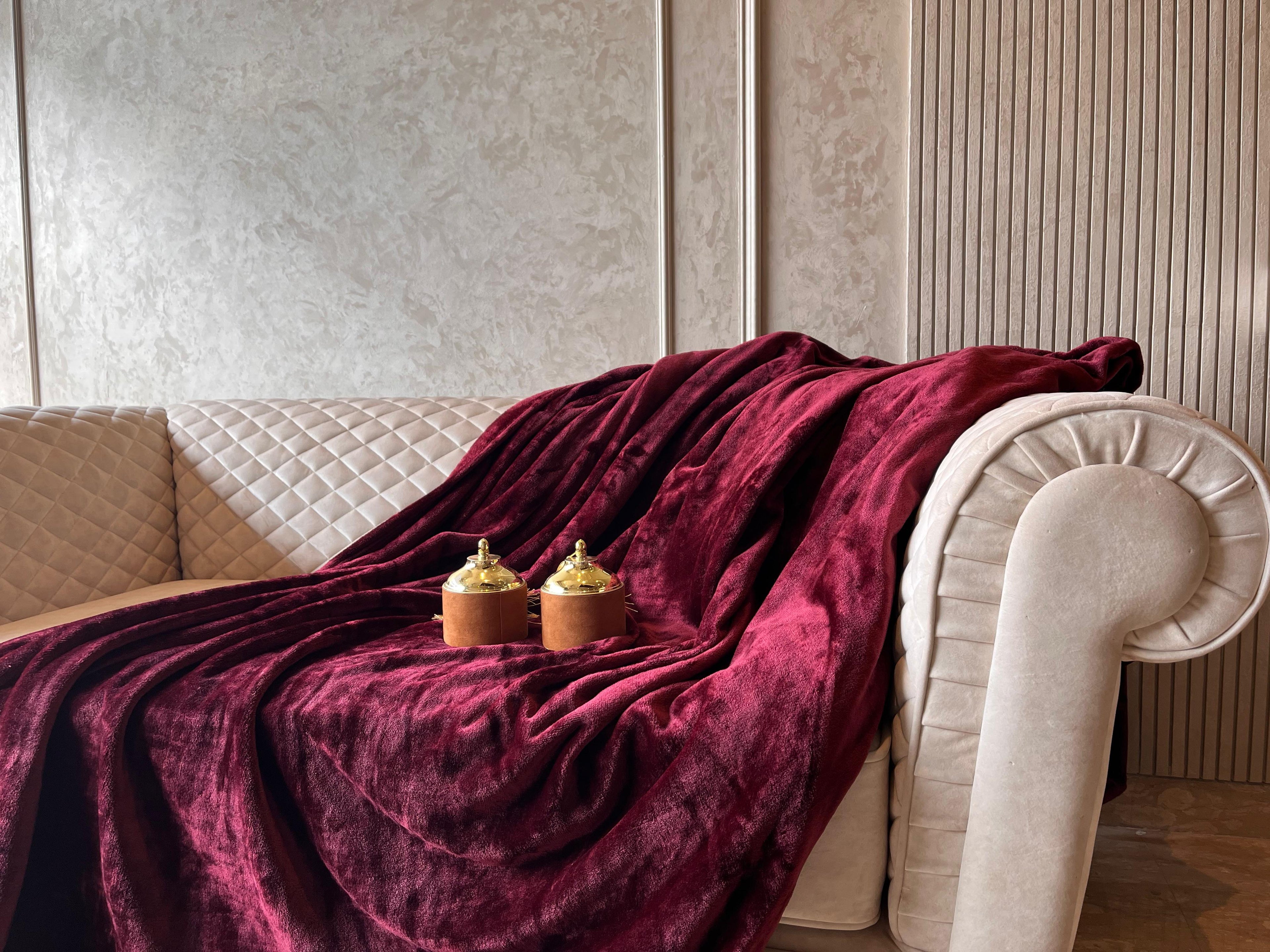 Velvet Wine Super Soft All Season Premium AC Blanket