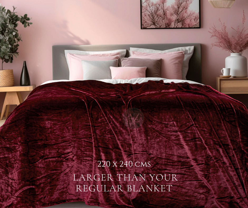 Velvet Wine Super Soft All Season Premium AC Blanket