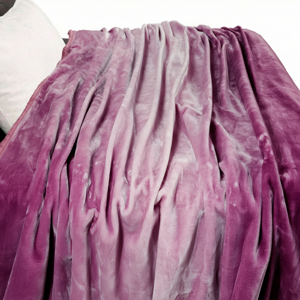 Ombre Heavy Winter Season Double Bed Reversible Blanket  - Mulberry