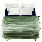 Ombre Heavy Winter Season Double Bed Reversible Blanket  - Green