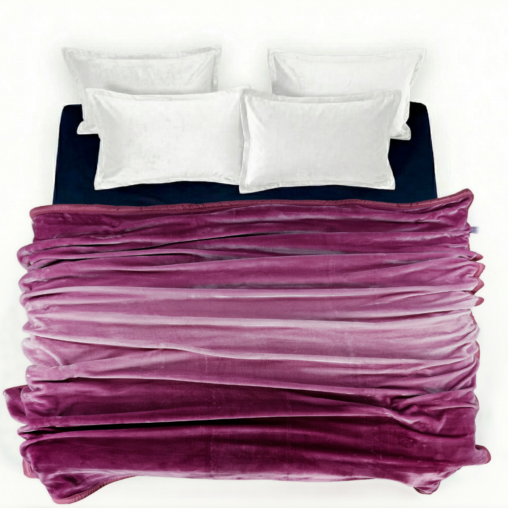 Ombre Heavy Winter Season Double Bed Reversible Blanket  - Mulberry