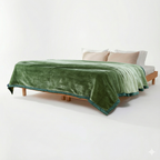 Ombre Heavy Winter Season Double Bed Reversible Blanket  - Green