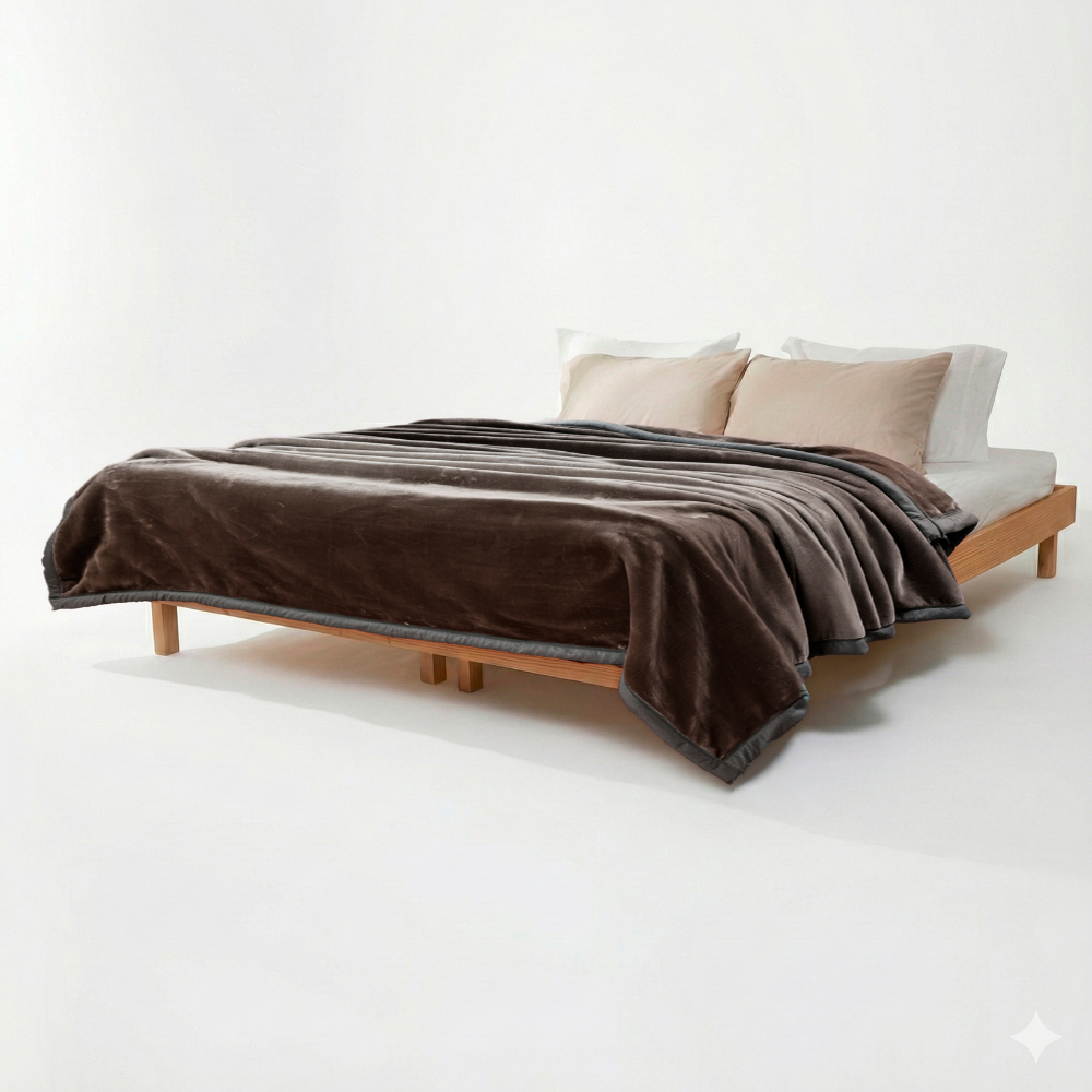 Ombre Heavy Winter Season Double Bed Reversible Blanket  - Ebony