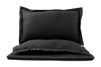 Midnight Black Flat Premium Cotton  Bedsheet Set